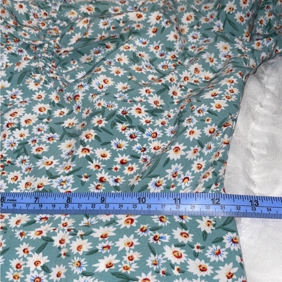 SHEIN Puff Sleeve Ruched Front Floral Dress X-Small - Picture 12 of 15